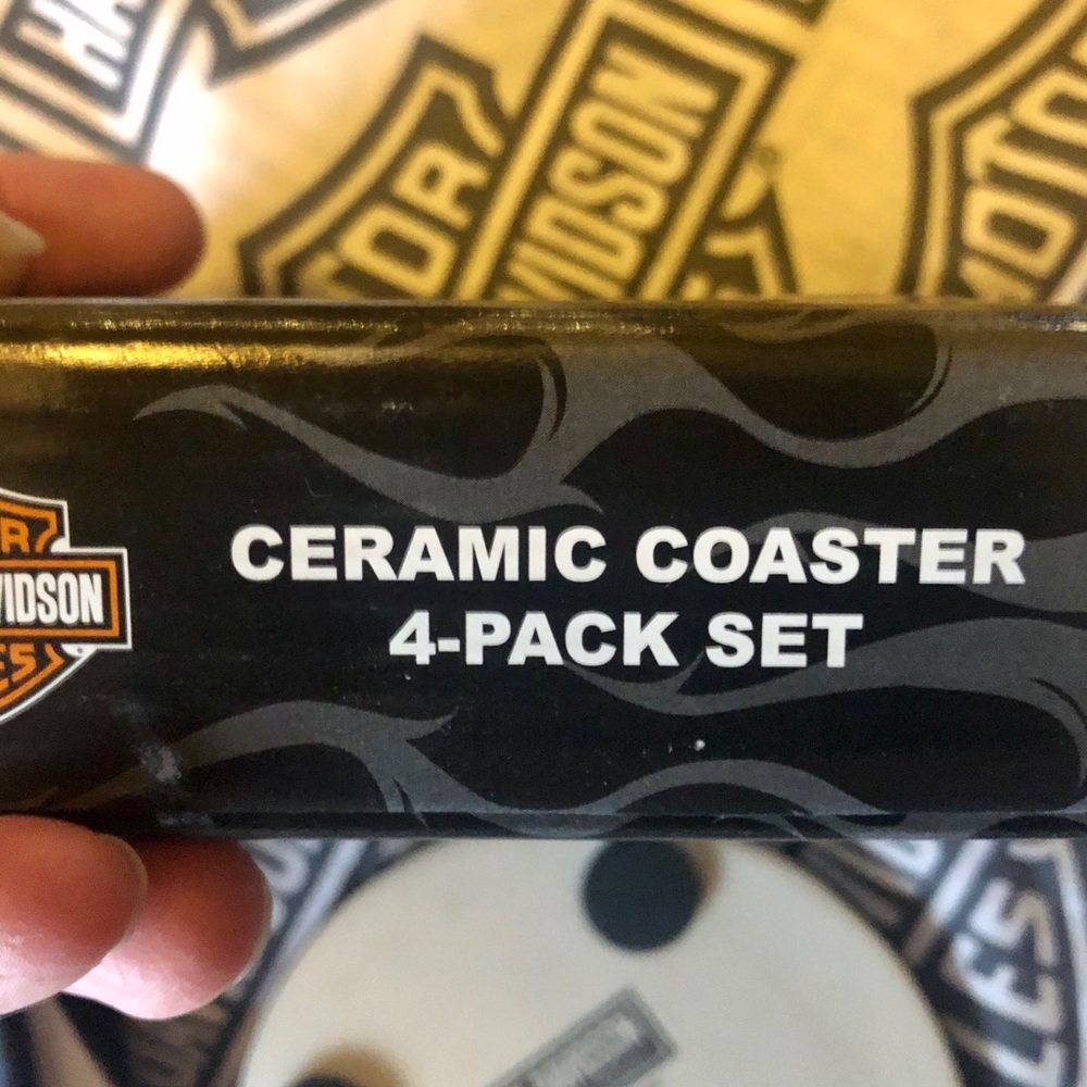 NWT Harley-Davidson ceramic coaster set - Picture 5 of 5